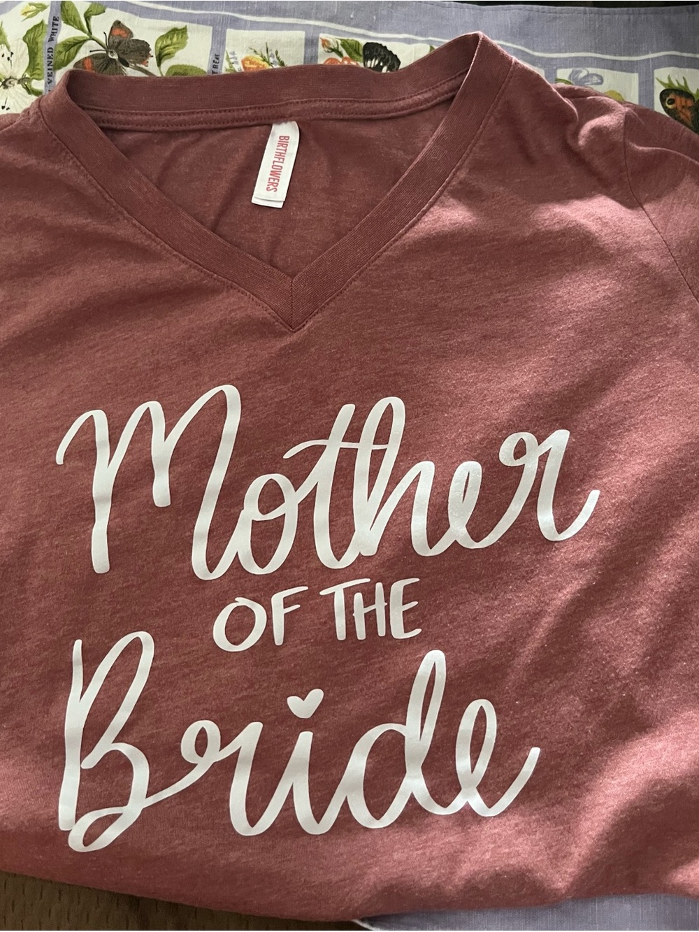 Mother of the Bride Short Sleeve V-Neck Tee - Dusty Rose